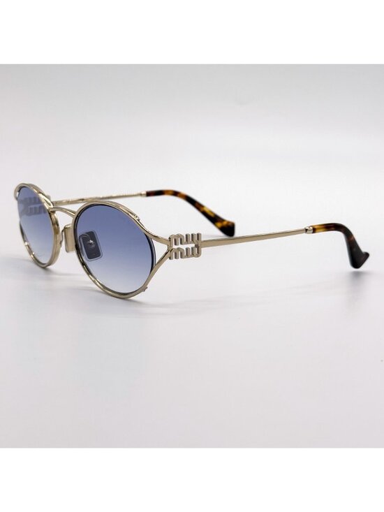NEW MIU MIU SUNGLASSES MU52YS ZVN80O WOMEN GOLD/BLUE MU 52YS, SMU 52Y EYEWEAR main image 4